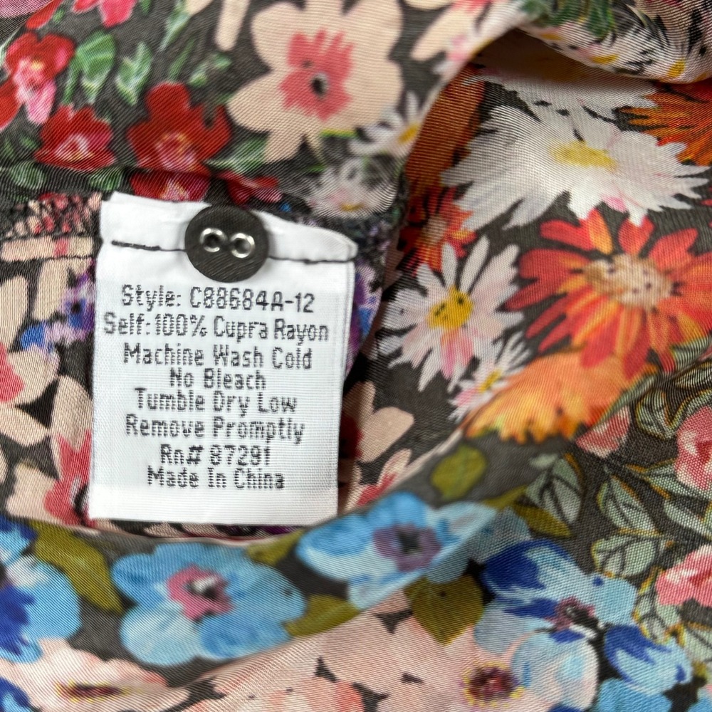 Johnny Was XS Floral Patchwork Blouse Button Down‎ Bohemian Tunic Top Western - Picture 12 of 13